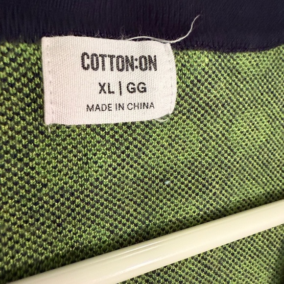 Cotton On Retro Dot Knit Button Cardigan XL Green Navy - Picture 3 of 3